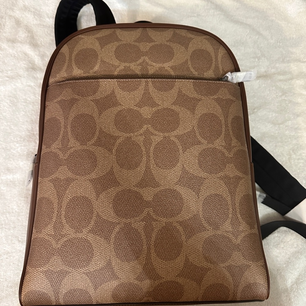 Coach Signature Brown and Tan Men's Backpack
